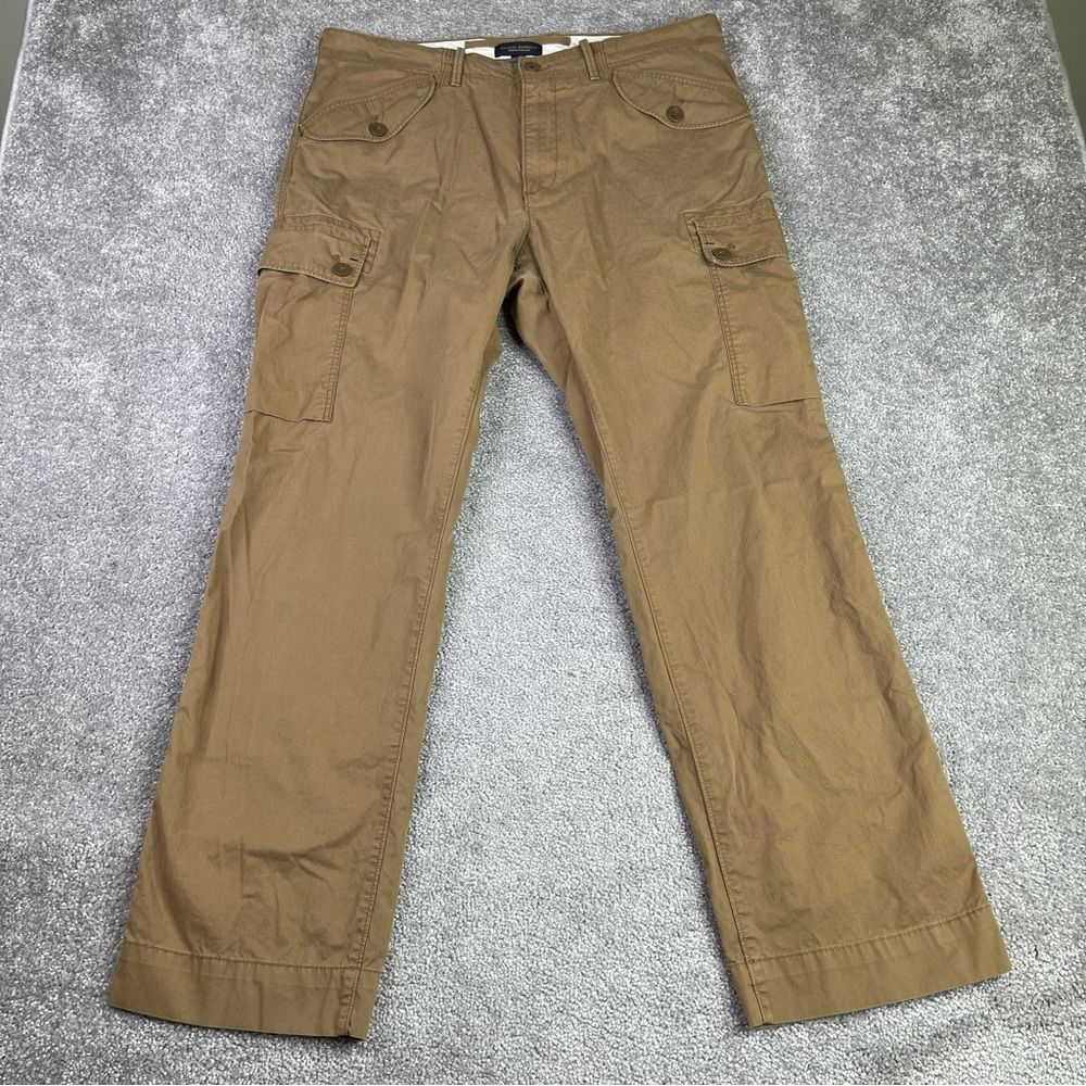 Banana Republic Cargo Pants Men's 35X30 Brown Straight Mid-Rise Pockets Casual